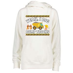 Yeah I Dig Dump Trucks Funny Bulldozer Excavator Tractor Gift Womens Funnel Neck Pullover Hood