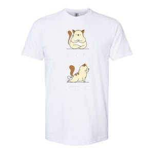 Yoga Inhale Exhale Cartoon Cat Yogi Fart Workout Humorous Gift Softstyle CVC T-Shirt