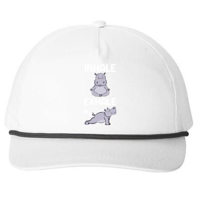 Yoga Inhale Exhale Funny Hippo Outfit Funny Gift Snapback Five-Panel Rope Hat