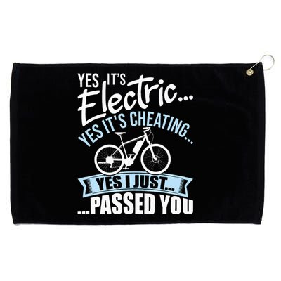 Yes It's Electric Yes It's Cheating EBike Electric Bicycle Grommeted Golf Towel