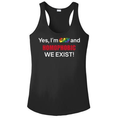 Yes I’m Gay And Homophobic We Exist LGBT Apparel Ladies PosiCharge Competitor Racerback Tank