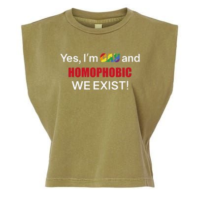 Yes I’m Gay And Homophobic We Exist LGBT Apparel Garment-Dyed Women's Muscle Tee