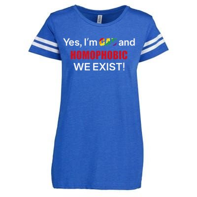 Yes I’m Gay And Homophobic We Exist LGBT Apparel Enza Ladies Jersey Football T-Shirt