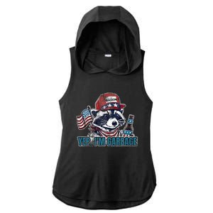 Yep IM Garbage Funny Political Raccoon Ladies PosiCharge Tri-Blend Wicking Draft Hoodie Tank