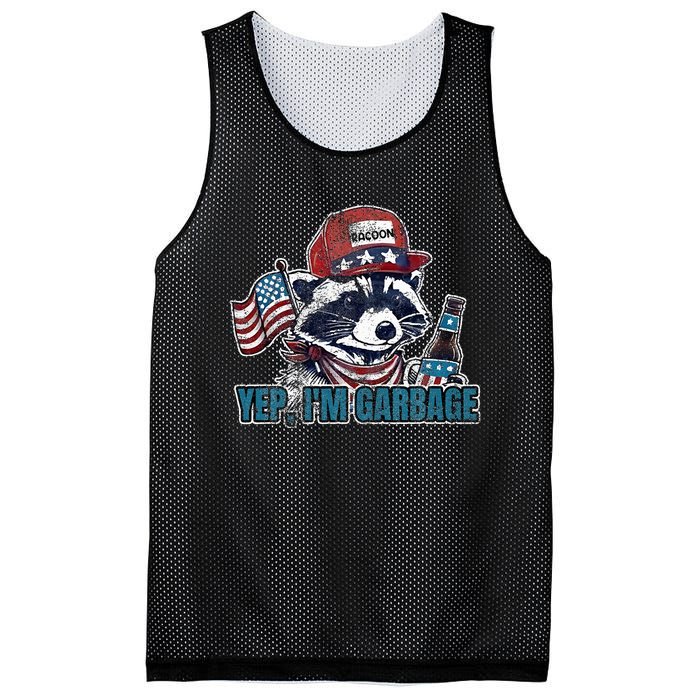 Yep IM Garbage Funny Political Raccoon Mesh Reversible Basketball Jersey Tank