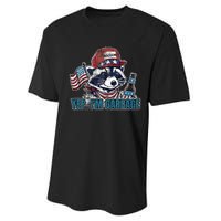 Yep IM Garbage Funny Political Raccoon Performance Sprint T-Shirt