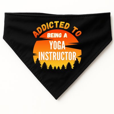 Yoga Instructor Gift Addicted To Yoga Instructor Funny Gift USA-Made Doggie Bandana