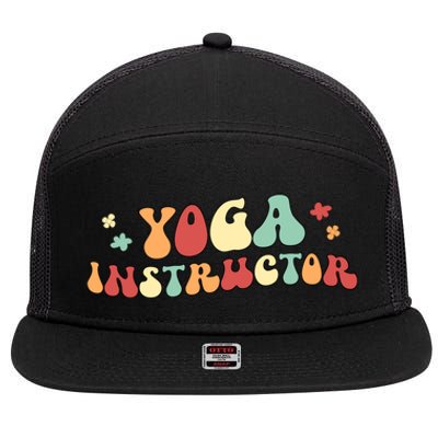 Yoga Instructor Groovy Yoga Teacher Cute Gift 7 Panel Mesh Trucker Snapback Hat