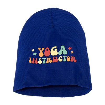 Yoga Instructor Groovy Yoga Teacher Cute Gift Short Acrylic Beanie