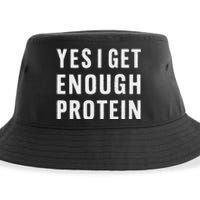 Yes I Get Enough Protein Funny Bodybuilder Muscle Building Sustainable Bucket Hat