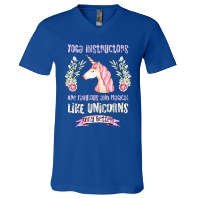 Yoga Instructors Gift Fabulous Magical Unicorn Gift V-Neck T-Shirt