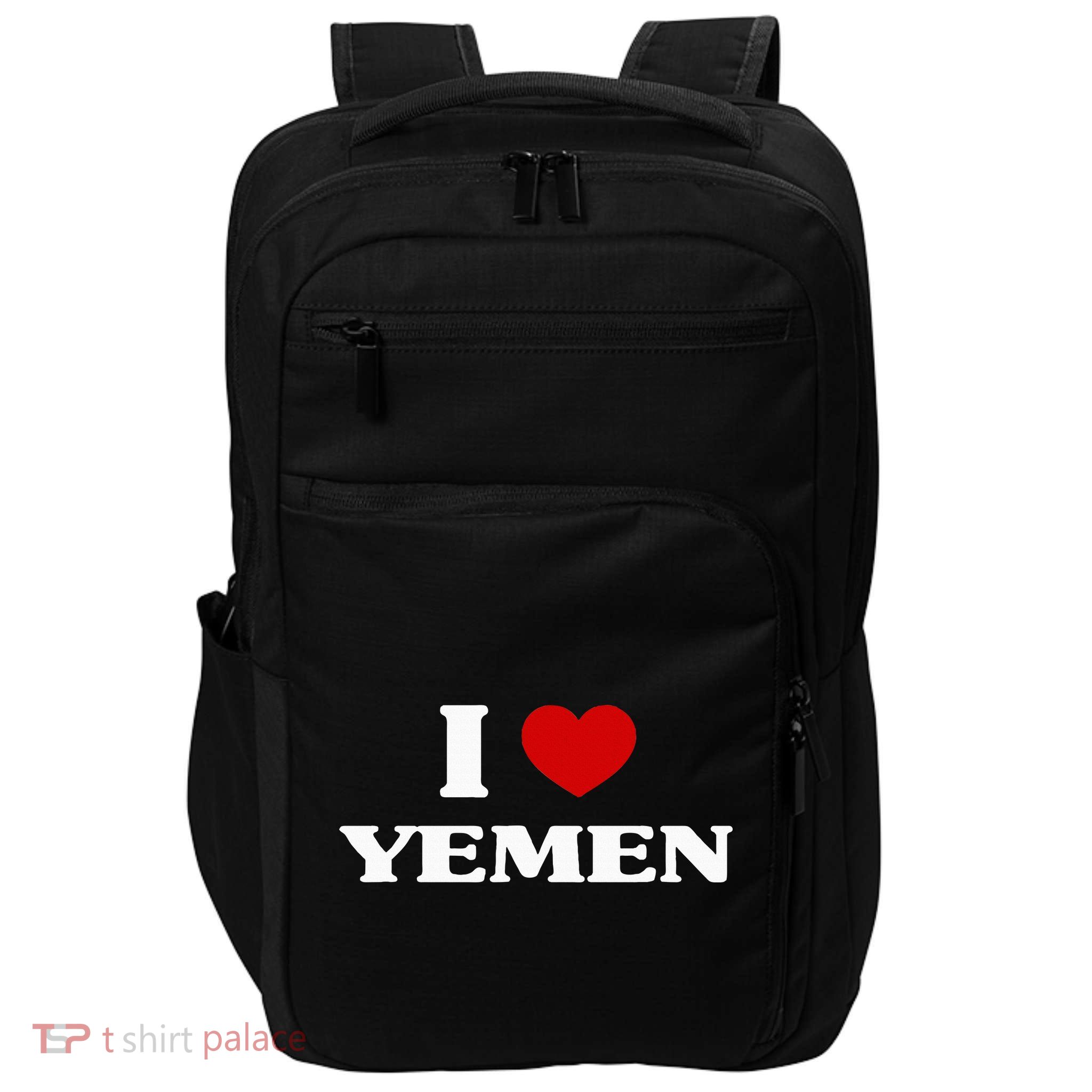 Yemen I Heart Yemen Souvenir I Love Yemen Impact Tech Backpack