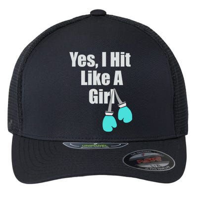 Yes I Hit Like A Funny Boxing Match Sports Gift Flexfit Unipanel Trucker Cap