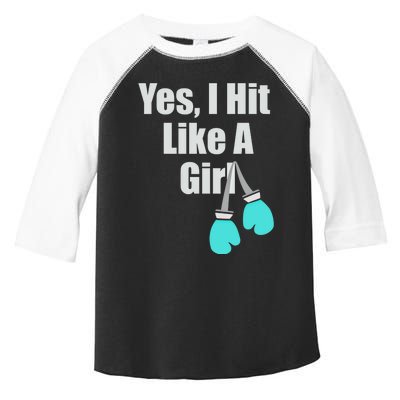 Yes I Hit Like A Funny Boxing Match Sports Gift Toddler Fine Jersey T-Shirt