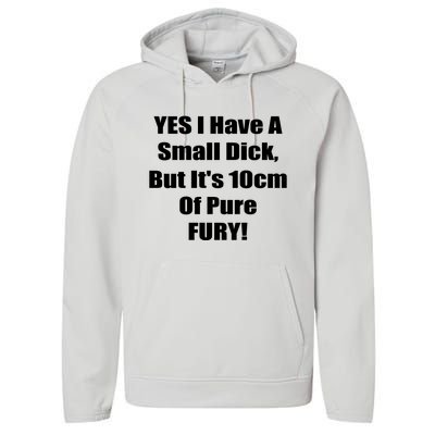 Yes I Have A Small Dick But It's 10Cm Of Pure Fury Shirt Funny Performance Fleece Hoodie