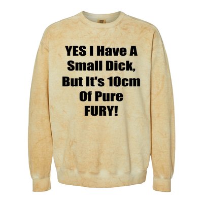 Yes I Have A Small Dick But It's 10Cm Of Pure Fury Shirt Funny Colorblast Crewneck Sweatshirt