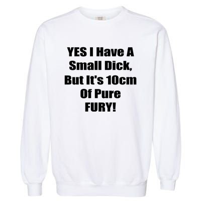 Yes I Have A Small Dick But It's 10Cm Of Pure Fury Shirt Funny Garment-Dyed Sweatshirt