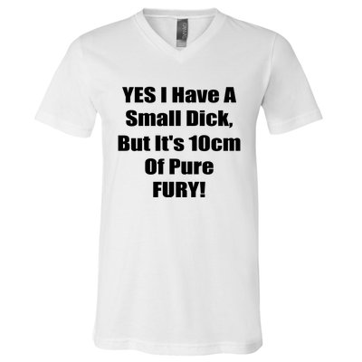 Yes I Have A Small Dick But It's 10Cm Of Pure Fury Shirt Funny V-Neck T-Shirt