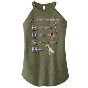 Yea I'm Into Bdsm (Beautiful Dogs Surrounding Me) Women's Perfect Tri Rocker Tank