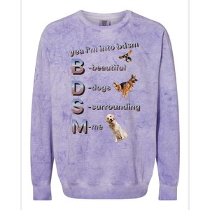 Yea Im Into Bdsm (Beautiful Dogs Surrounding Me) Funny Dog Colorblast Crewneck Sweatshirt