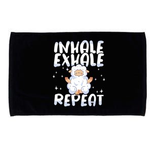 Yoga Instructor Inhale Exhale Repeat Meditation Yoga Gift Microfiber Hand Towel