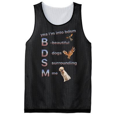 Yea Im Into Bdsm (Beautiful Dogs Surrounding Me) Mesh Reversible Basketball Jersey Tank