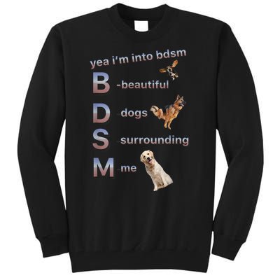 Yea Im Into Bdsm (Beautiful Dogs Surrounding Me) Tall Sweatshirt