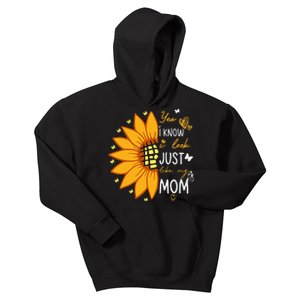 Yes I Know I Look Like My Mom Funny Daughter Mother's Day Kids Hoodie