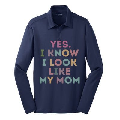 Yes I Know I Look Like My Mom Silk Touch Performance Long Sleeve Polo