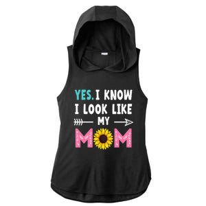 Yes I Know I Look Like My Mom Funny Daughter Mommy Ladies PosiCharge Tri-Blend Wicking Draft Hoodie Tank