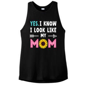 Yes I Know I Look Like My Mom Funny Daughter Mommy Ladies PosiCharge Tri-Blend Wicking Tank