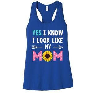 Yes I Know I Look Like My Mom Funny Daughter Mommy Women's Racerback Tank