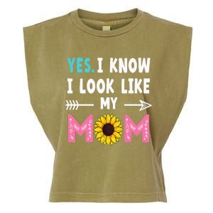 Yes I Know I Look Like My Mom Funny Daughter Mommy Garment-Dyed Women's Muscle Tee