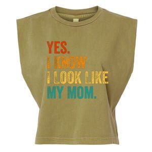 Yes I Know I Look Like My Mom Funny Garment-Dyed Women's Muscle Tee