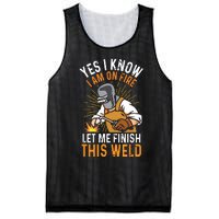 Yes I Know I'm On Fire Let Me Finish This Weld Funny Welder Premium Mesh Reversible Basketball Jersey Tank