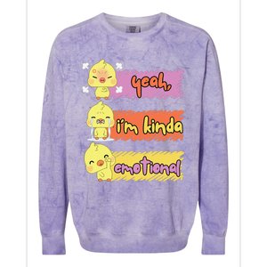 Yeah IM Kinda Emotional Duck Funny Emotional Chickenck Funny Emotional Chicken Colorblast Crewneck Sweatshirt