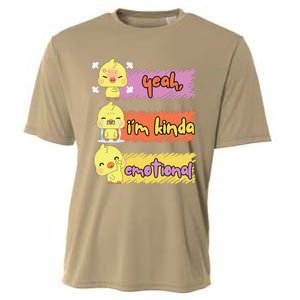 Yeah IM Kinda Emotional Duck Funny Emotional Chickenck Funny Emotional Chicken Cooling Performance Crew T-Shirt