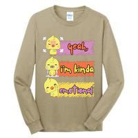 Yeah IM Kinda Emotional Duck Funny Emotional Chickenck Funny Emotional Chicken Tall Long Sleeve T-Shirt