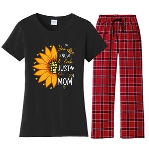 Yes I Know I Look Like My Mom Funny Daughter Mother's Day Women's Flannel Pajama Set