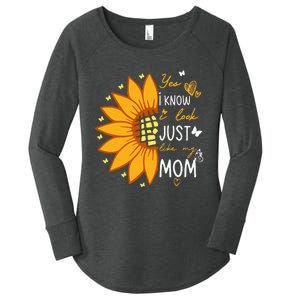 Yes I Know I Look Like My Mom Funny Daughter Mother's Day Women's Perfect Tri Tunic Long Sleeve Shirt