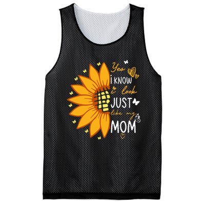 Yes I Know I Look Like My Mom Funny Daughter Mother's Day Mesh Reversible Basketball Jersey Tank