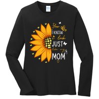 Yes I Know I Look Like My Mom Funny Daughter Mother's Day Ladies Long Sleeve Shirt