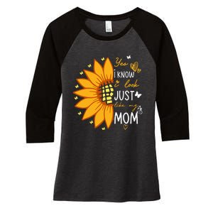 Yes I Know I Look Like My Mom Funny Daughter Mother's Day Women's Tri-Blend 3/4-Sleeve Raglan Shirt