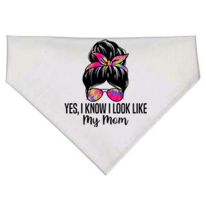 Yes I Know I Look Like My Mom Funny Son Daughter Quotes Gift USA-Made Doggie Bandana