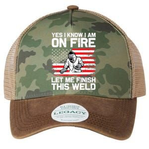 Yes I Know Im On Fire Let Me Finish This Weld Legacy Tie Dye Trucker Hat