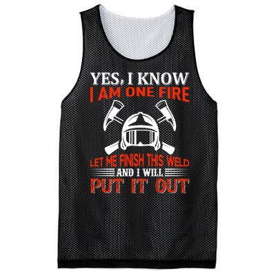 Yes I Know I Am On Fire Let Me Finish This Weld And I Will Put It Out Mesh Reversible Basketball Jersey Tank