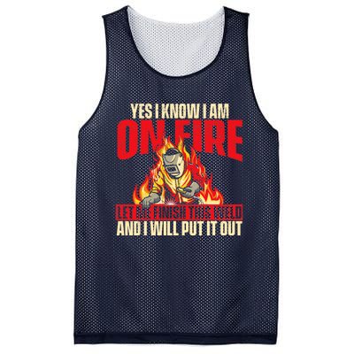 Yes I Know I Am On Fire Welder Welding Weld Iron Worker Mesh Reversible Basketball Jersey Tank