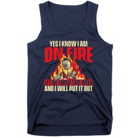 Yes I Know I Am On Fire Welder Welding Weld Iron Worker Tank Top