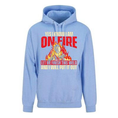 Yes I Know I Am On Fire Welder Welding Weld Iron Worker Unisex Surf Hoodie