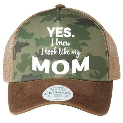 Yes I Know I Look Like My Mom Funny Daughter My Mom Print Legacy Tie Dye Trucker Hat